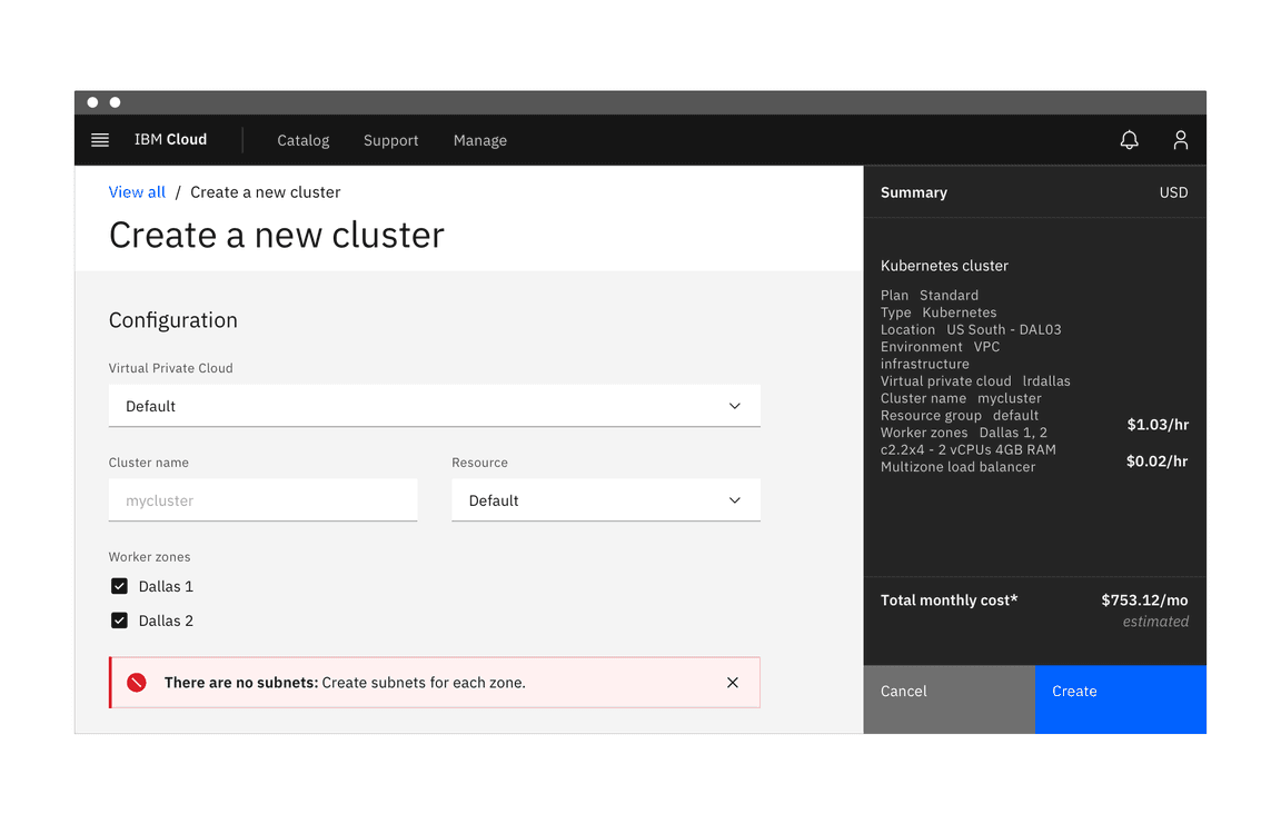 Inline notification in a product